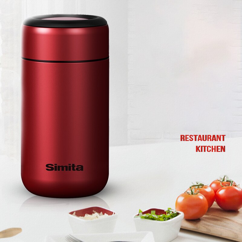 SIMITA-termo plateado para comida y sopa, termo de acero inoxidable 304, recipientes de aislamiento