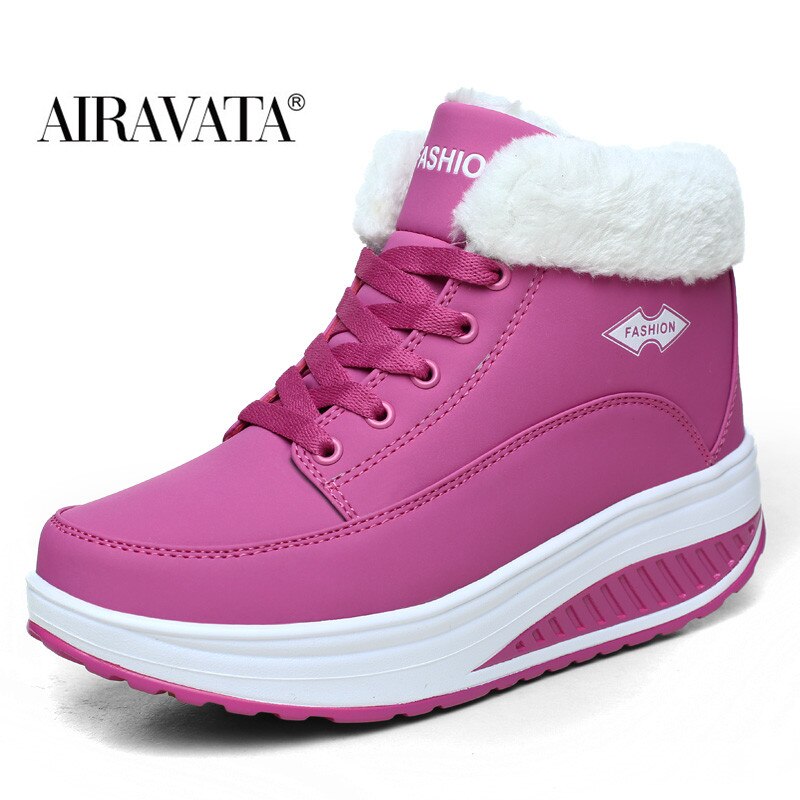 Winter Chunky Sneakers Women Walking Shoes Plush Warm Lace-up Sneakers Casual Shoes