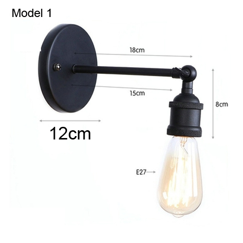 årgang vegglampe jern svart lampeskjerm  e27 ledet-pærer til stue arbeidsrom/soverom/nattbord dårlig innendørs vegglampe retro: 6-10w / Hvit