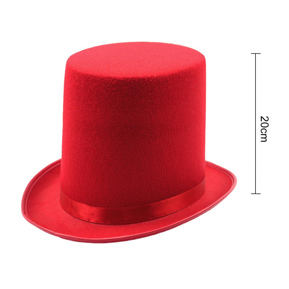 High Top Hat Magician High Hat British Black Jazz Topper Hat Court Gentleman Flat Felt Hats For Performances Role Play Christmas
