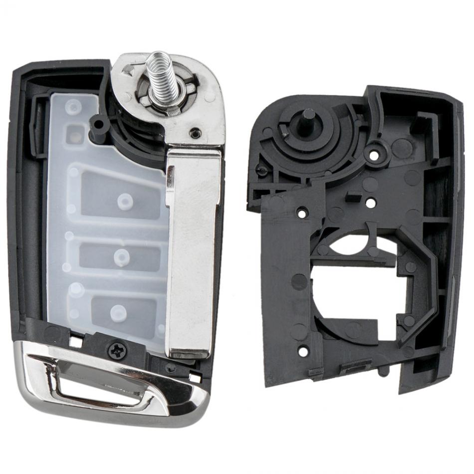 Coque intelligente de porte-clé pliable de style de voiture de 3 boutons pour le siège de VW Volkswagen Golf 7 MK7 Skoda Octavia A7