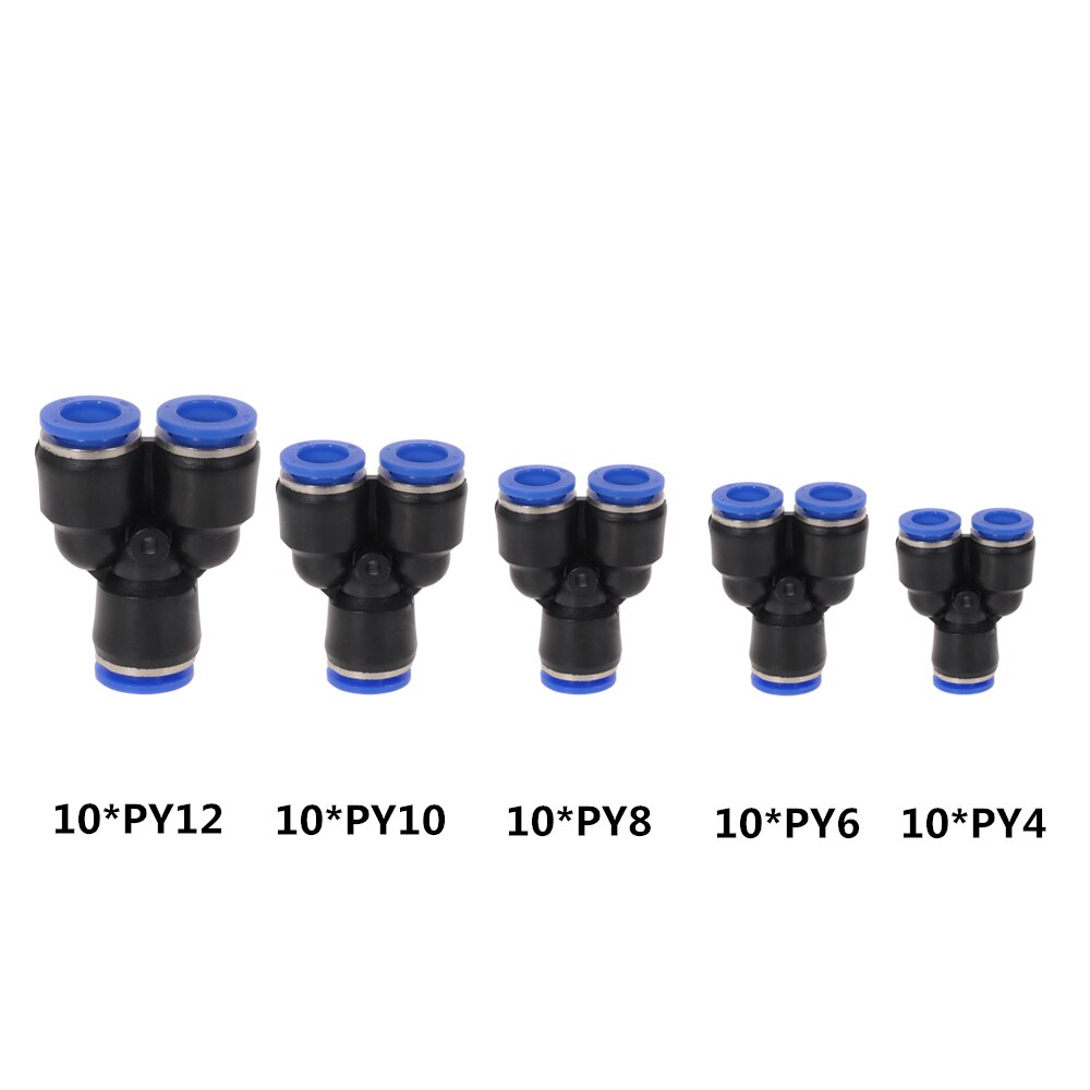 50Pcs/lot Pneumatic Fittings Connector PU PY PE PL Trachea Connector Set Plastic Air water Hose Tube Gas 4mm to12mm: 50Pcs-PY Fittings