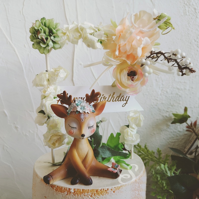 God jul kage topper søde sika hjorte hjem ornament til bryllupsfest baby shower fødselsdag forsyninger diy kage dekoration