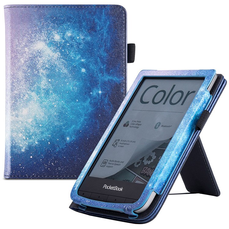 PocketBook – livre de poche tactile HD 3/5/Basic Lux 2/PocketBook Basic 4/Pocketbook, étui de 633 couleurs avec support/repose-main: Galaxy