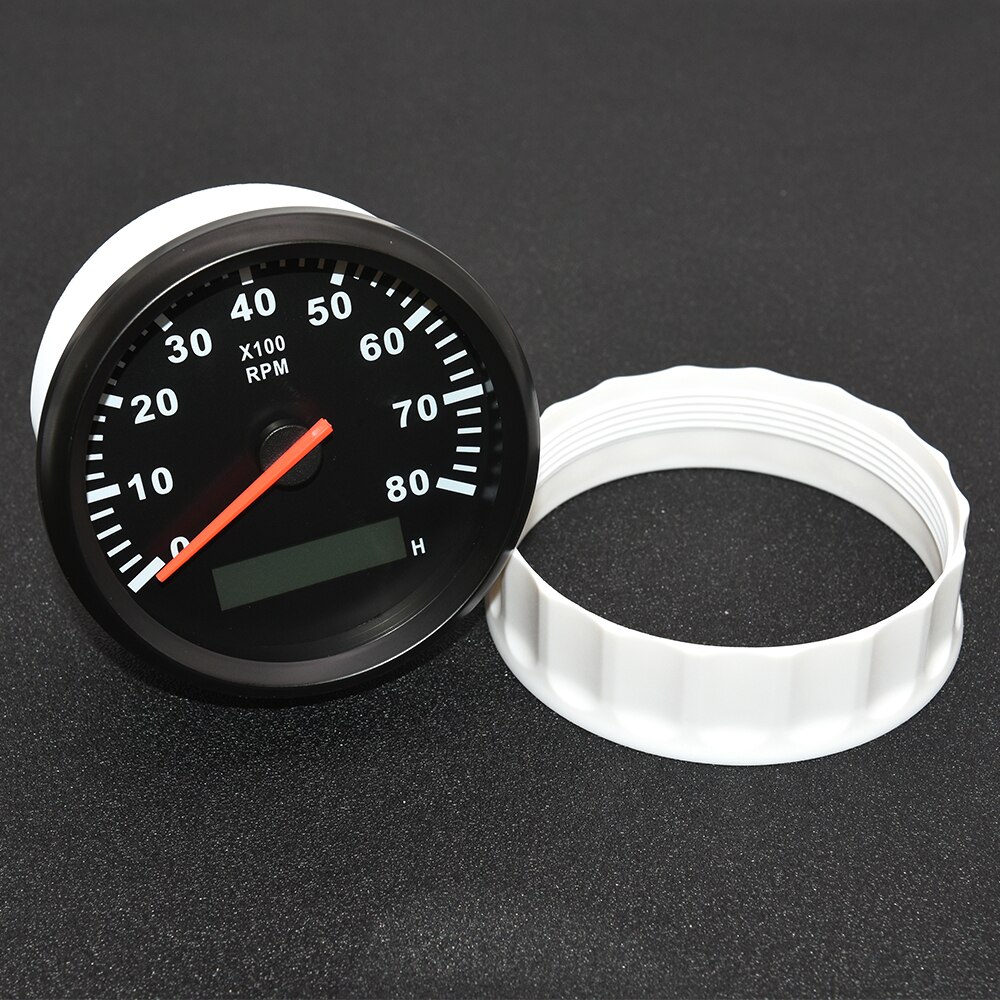8000 rpm Drehzahlmesser Stiefel Auto Marine Tacho Meter mit LCD Betriebsstundenzähler Auto-Tachometer mit verrotten hintergrundbeleuchtung 12V Stiefel zubehör Marine