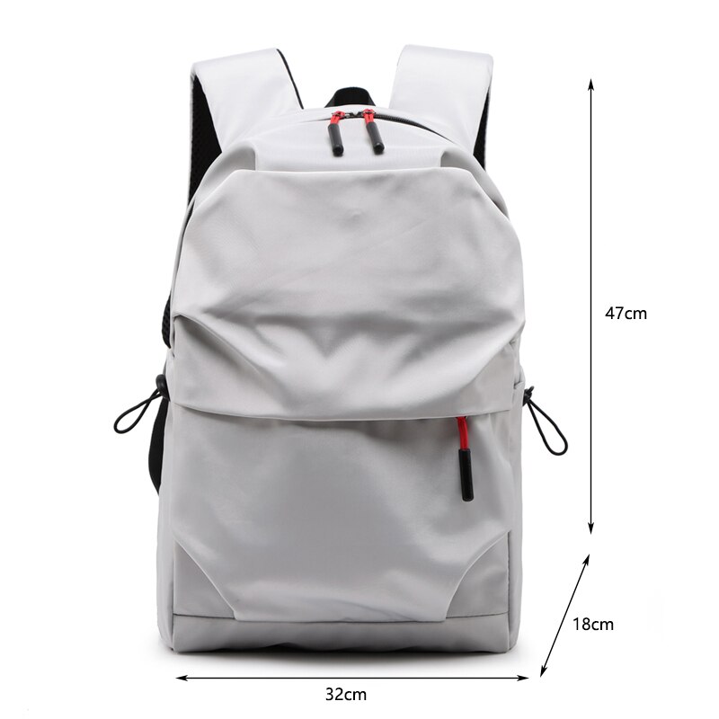 Men Backpack for 15.0 Inches Laptop Back Pack Large Capacity Stundet Backpacks Pleated Casual Style Bag Water Repellent: Gray Large