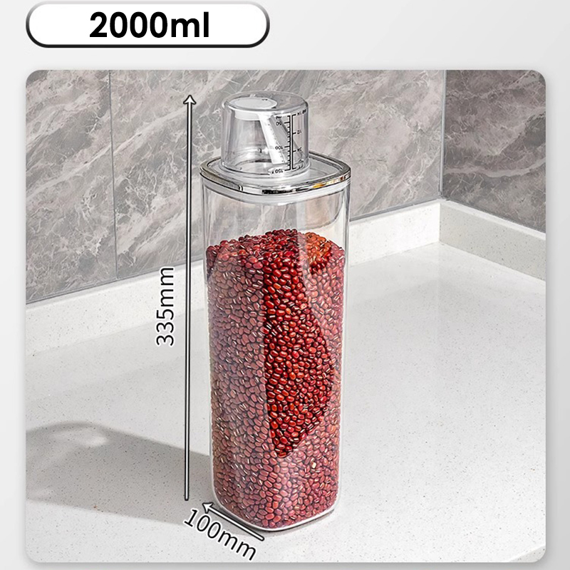 Contenedor hermético de plástico para almacenamiento de alimentos, caño de vertido, tarro transparente para cereales, nueces, frijoles, caja de almacenamiento, organizador de despensa de cocina: Amarillo claro