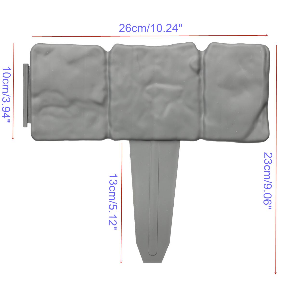 10X maison jardin bordure plastique clôture pierre effet pelouse cour fleur plante bordure