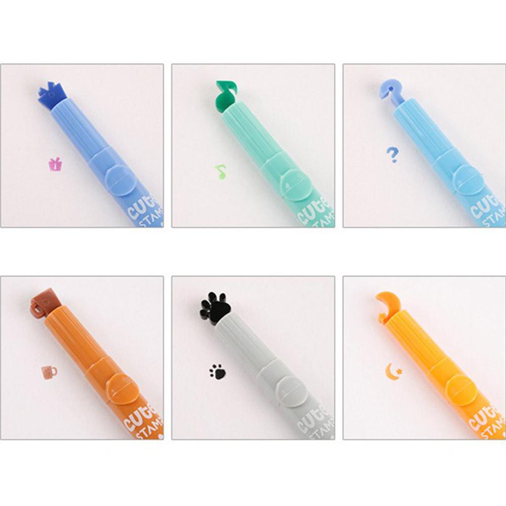 6 pcs/lot Pattern seal cartoon cute highlighter marker pen marker office school supplies child free shiping r20