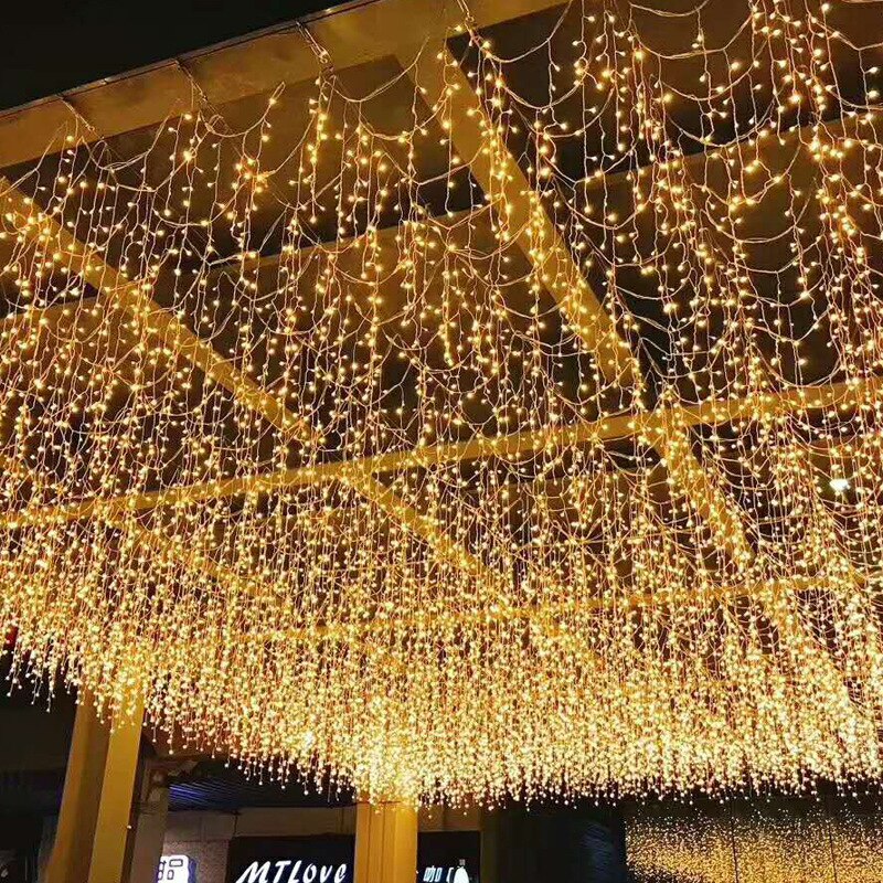 Led Ijspegel Lichtslingers Waterdichte Outdoor Droop 0.6M Led Kerstverlichting Guirlande Jaar Party Christmas Decorations Voor thuis: warm white / 4M X 0.6M