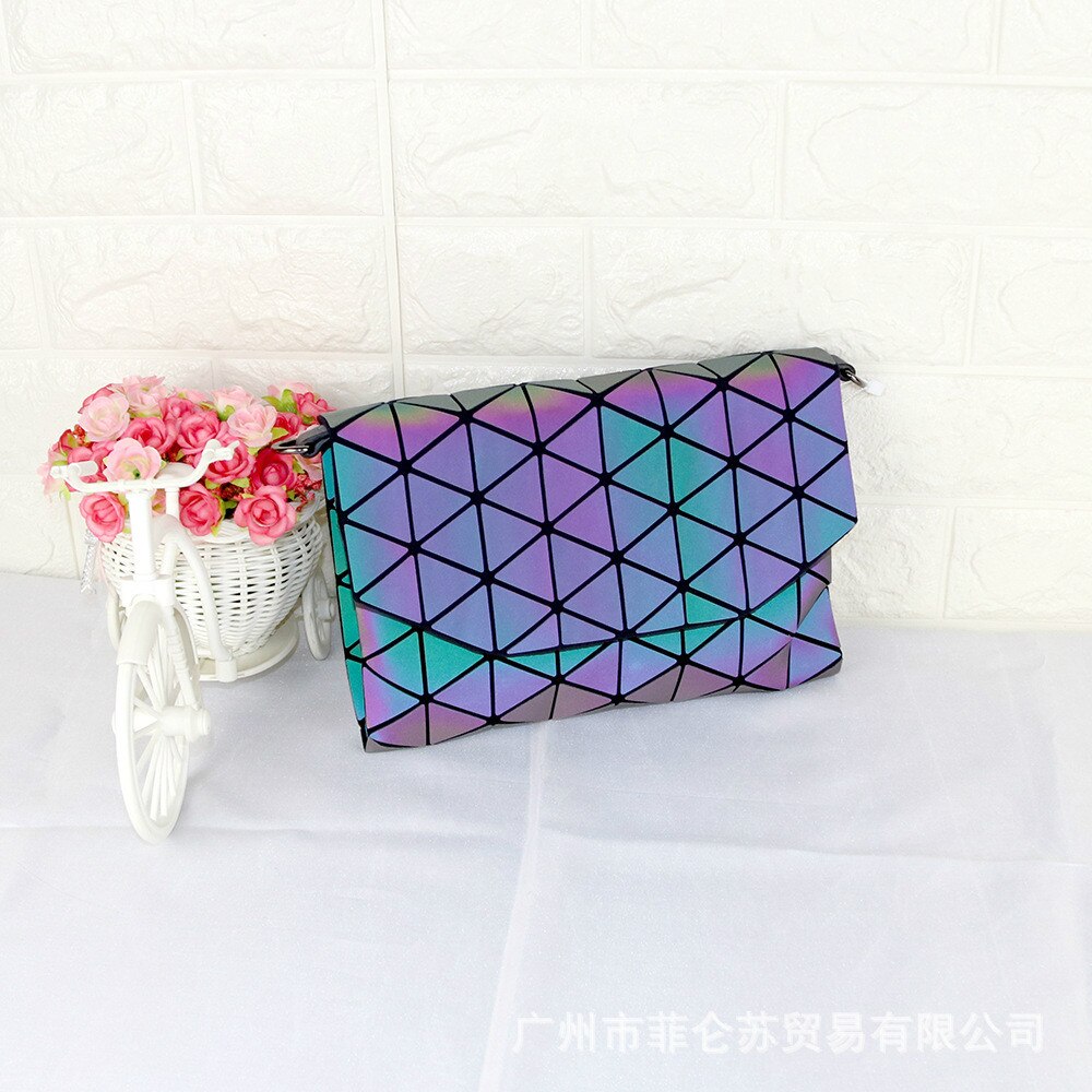 F.N.JACK womens shoulder bag night light clutch bags envelope bag triangle geometric girls ladies bags