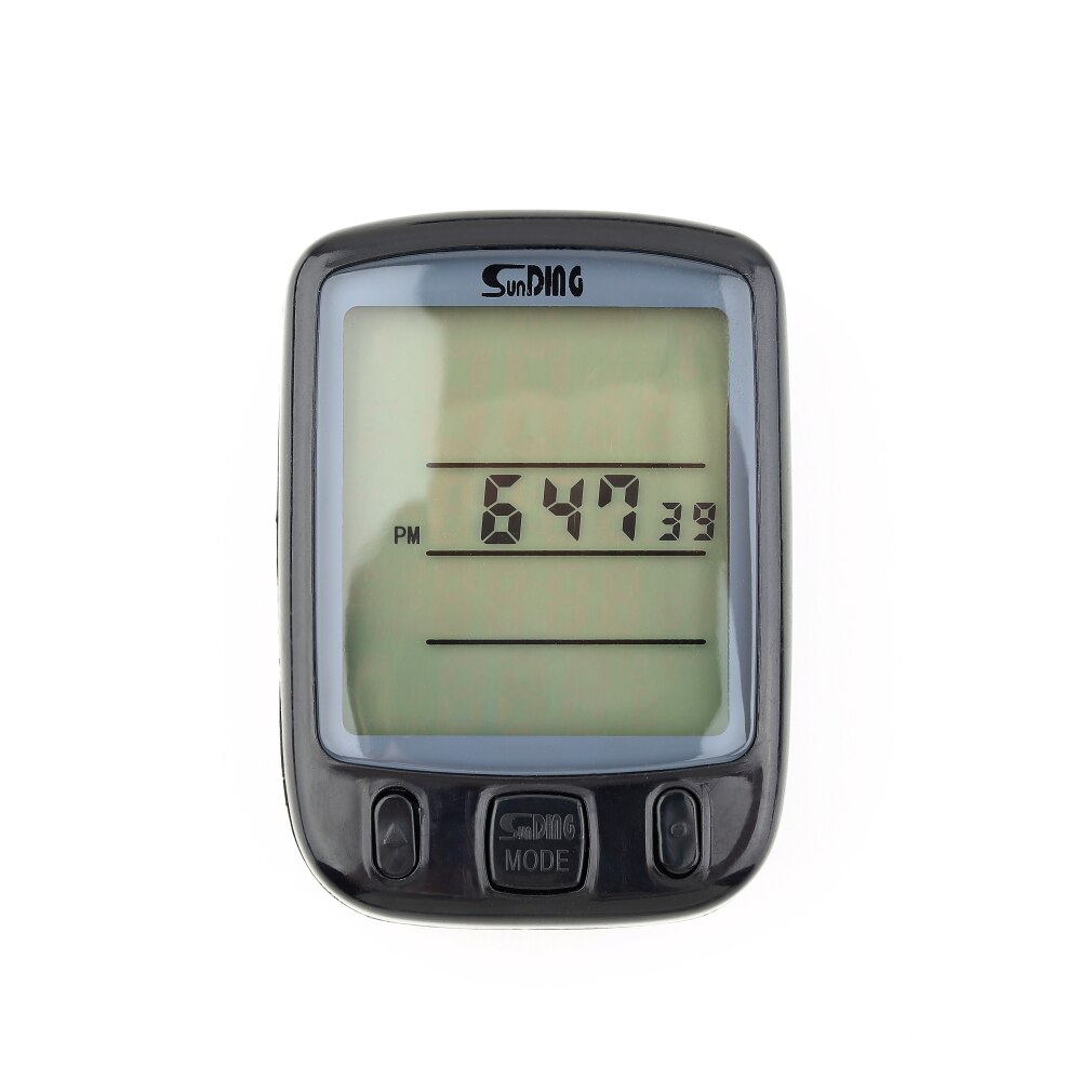 SunDing SD-563B Bicycle Computer Water Resistant Cycling Odometer Speedometer with Green LCD Backlight Bike Computer SD - 563B: Black