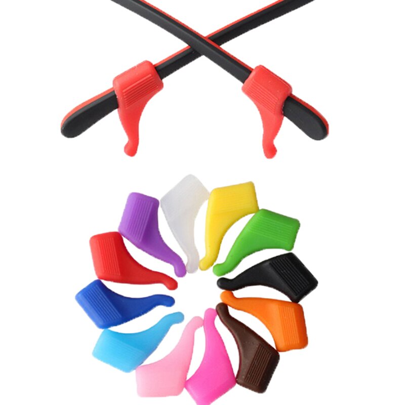 4 par/parti anti-skrid universal briller silikone ørekrog tinding spids sportsholder solbriller briller 8 farver
