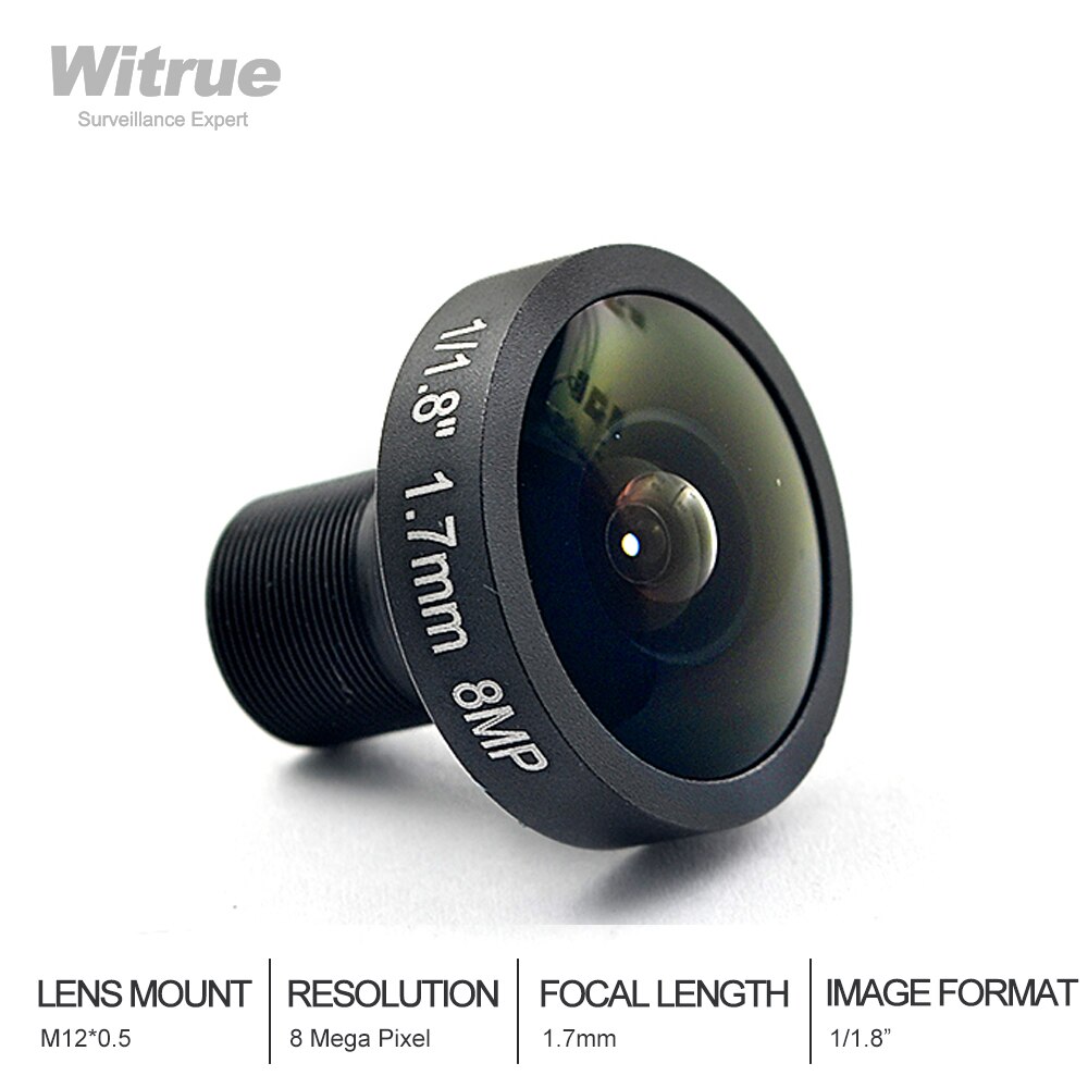 4K CCTV Lens 8Megapixel Fisheye 1/1.8 Inch 185 Degree M12 Mount 1.7mm For IMX178 Sensor 1920P Camera