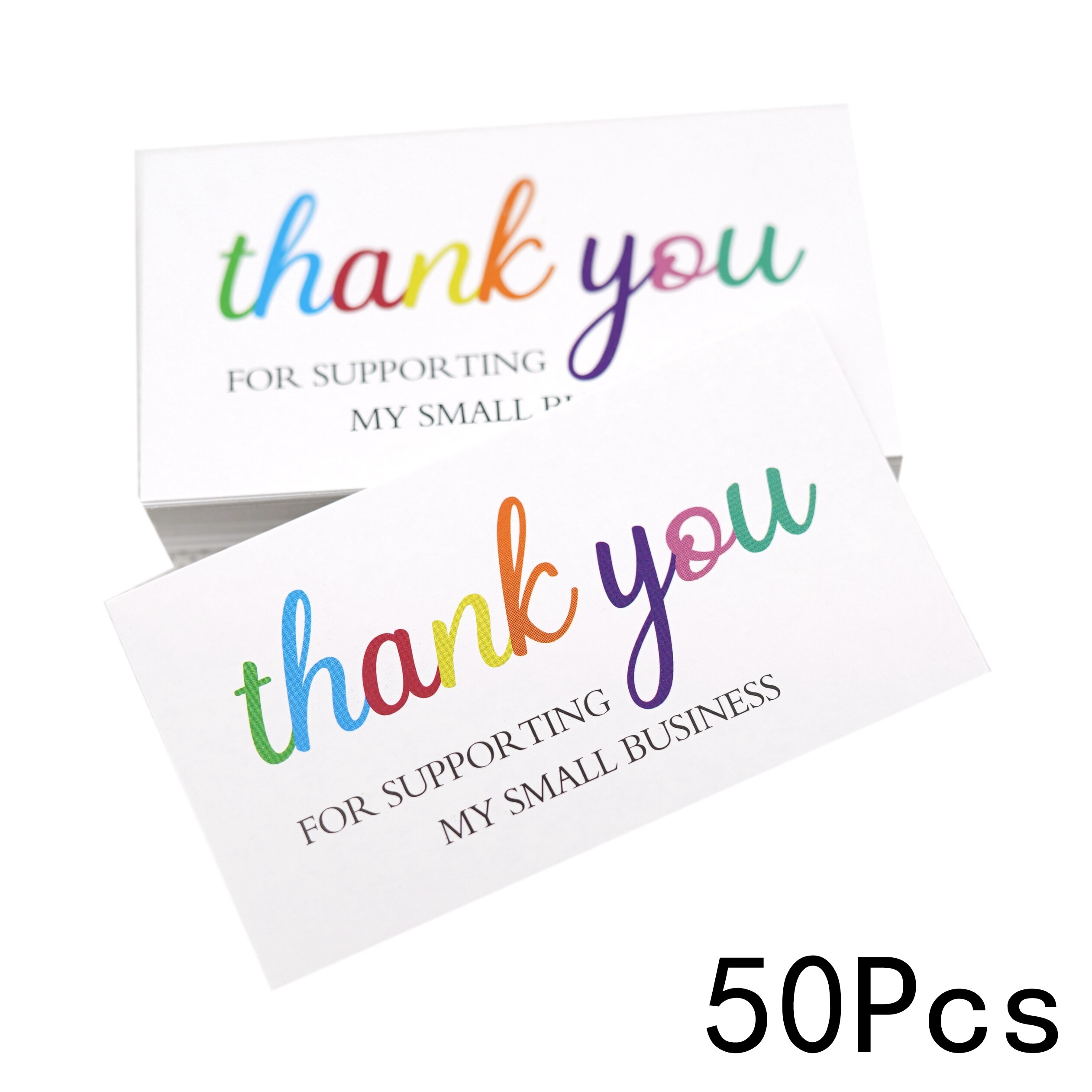 50pcs Thank You for Your Order Business Cards , Shopping Purchase Thanks Greeting Cards Appreciation Card for Small Business: F