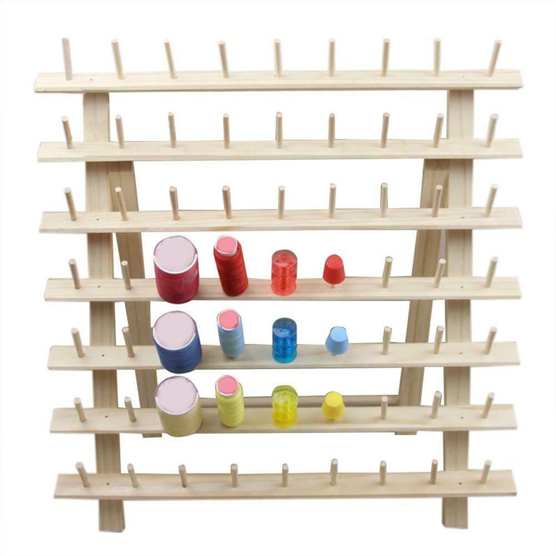 63 Spool Wood Sewing Thread Stand Organizer Embroidery Storage Rack Holder Bracket 2019ing