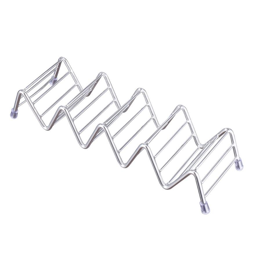 Support de tacos forme de vague en acier inoxydable support de tacos présentoirs cuisine support de nourriture coquille support de tacos directe 18jun25