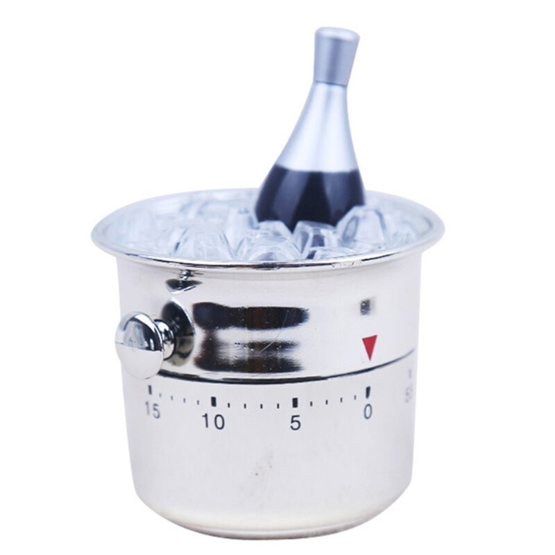 Household Bucket Shaped Kitchen Timer Kitchen Bell Plastic Mechanical Wind-Up Timer Time Reminder for Kitchen Supplies