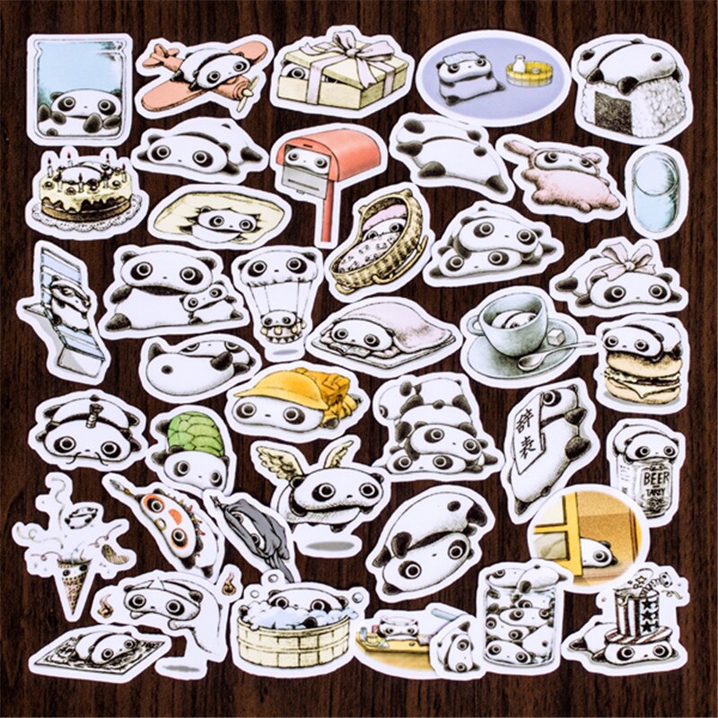 120 Pcs Panda Bloem Sticker Gemengde Grappige Decals Bagage Laptop Auto Styling/Eason Stickers/DIY Scrapbooking