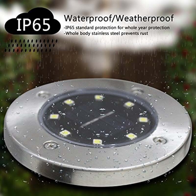 Draadloze waterdichte grondverlichting op zonne-energie, ,8 led-tuinpadverlichting voor buiten, verpakking van ,4
