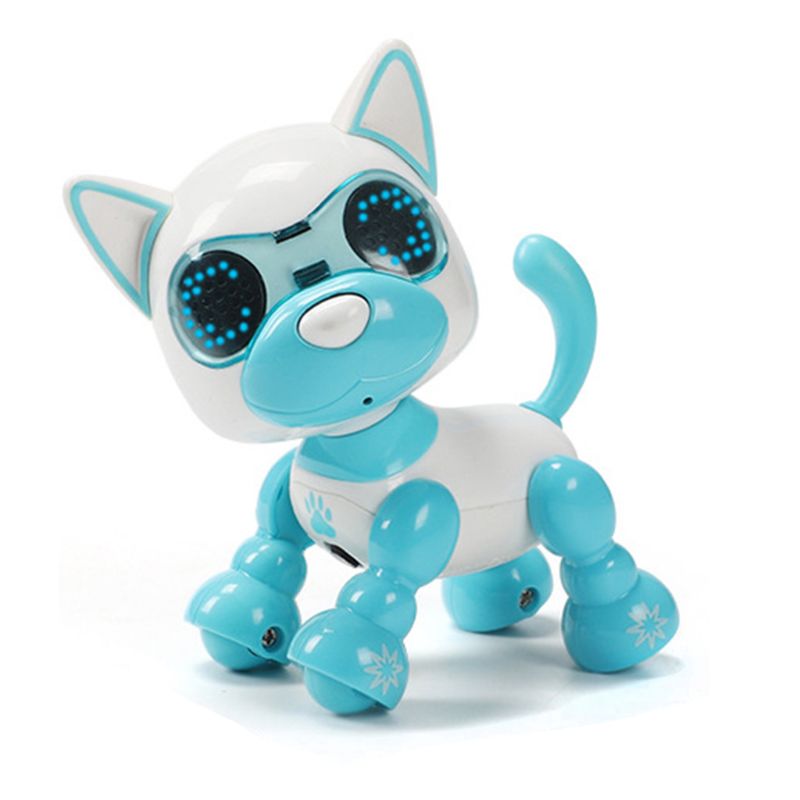 Robot Dog Robotic Puppy Interactive Toy Birthday Christmas Toy for Children: Blue
