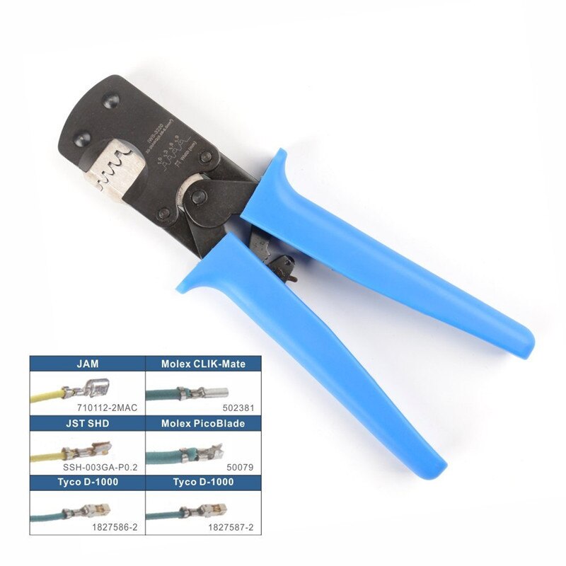 Ratchet Crimping Plier Hand Crimper Tools for Narrow-pitch Connector Pins Crimp Range 0.03-0.5mm²: Default Title