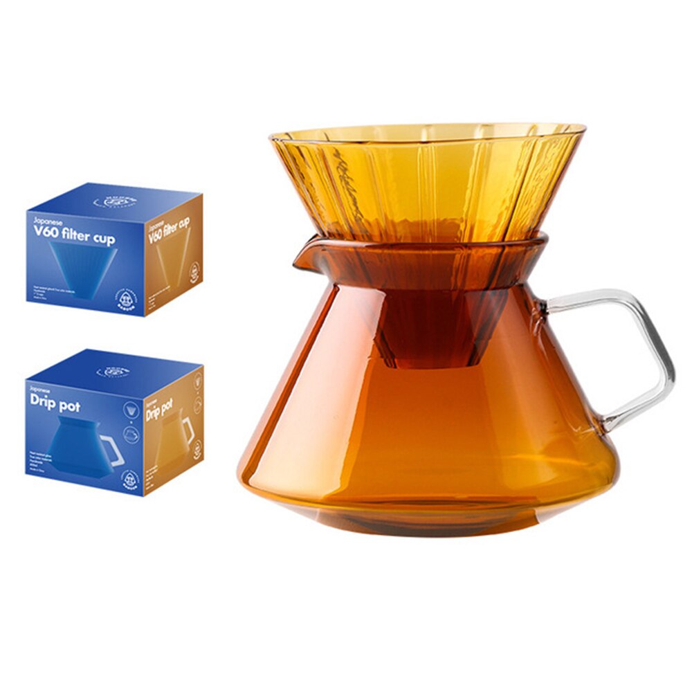 Taza de filtro de café para elaboración de cerveza, vaso de vidrio para cafetera con soporte V60, goteador de café, accesorios, novedad: A