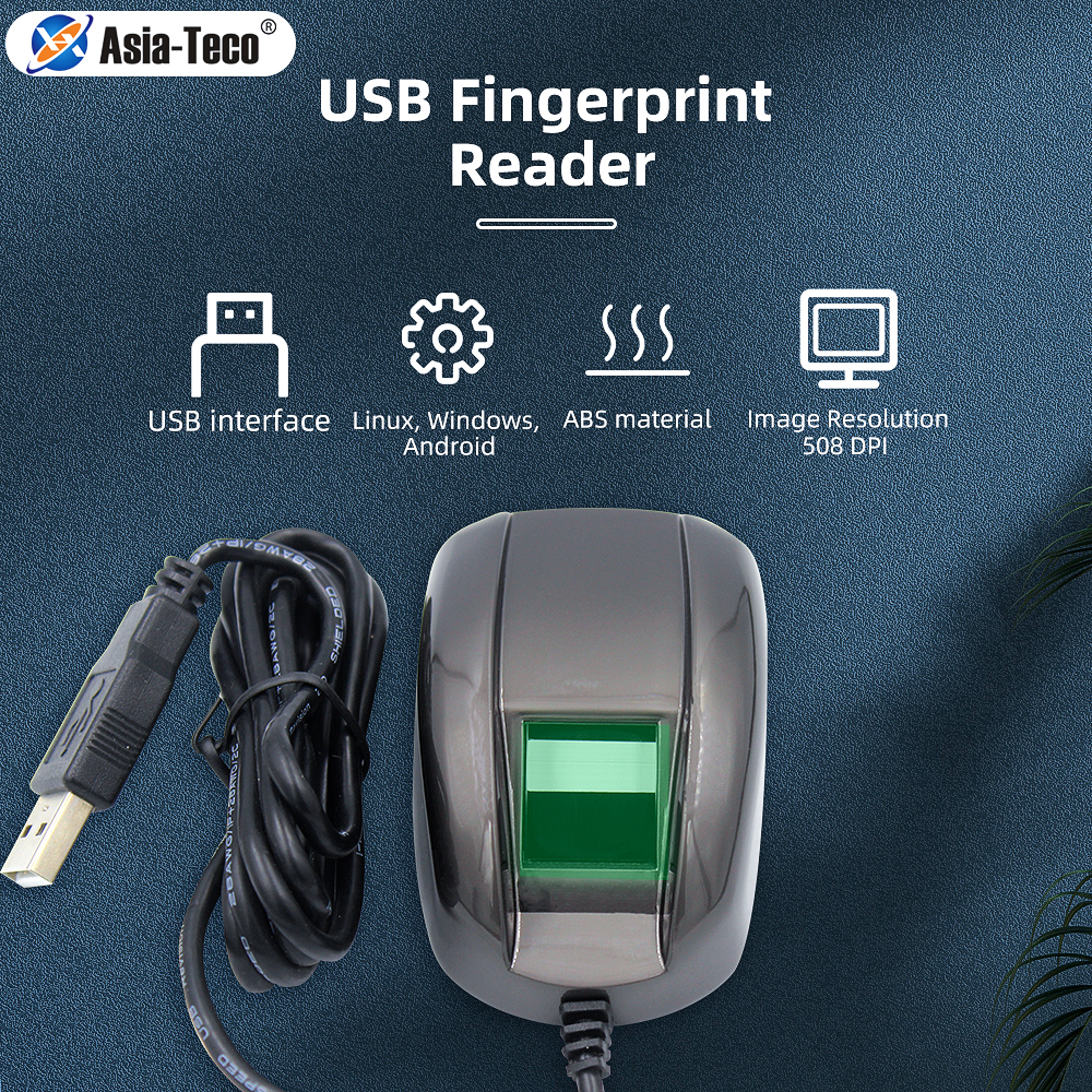 Escáner de huellas dactilares USB, lector de huellas dactilares, compatible con Android, Windows, Linux, sistema de asistencia de Control de acceso, Sensor de huellas dactilares