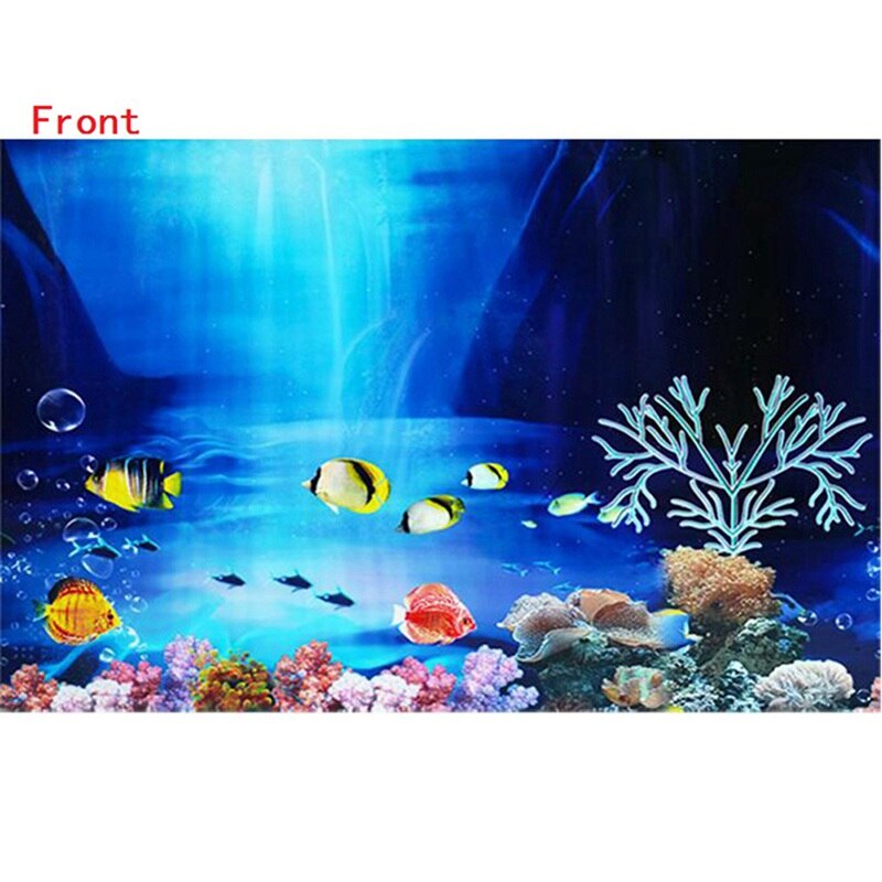 3d blauwe frisse zee achtergrond aquarium oceaan landschap poster aquarium achtergrond
