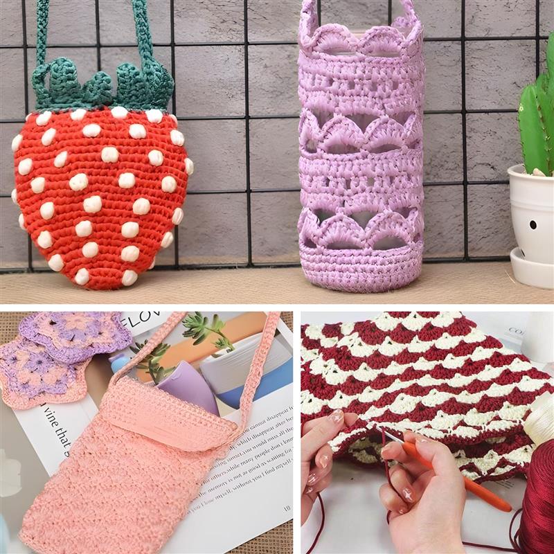 DIY Craft Crochet Thread Ice Silk Yarn Art Yarn Cord 1.5mm Polypropylene Yarn For Hat Doll Sewing Bags Basket Crochetin Thread