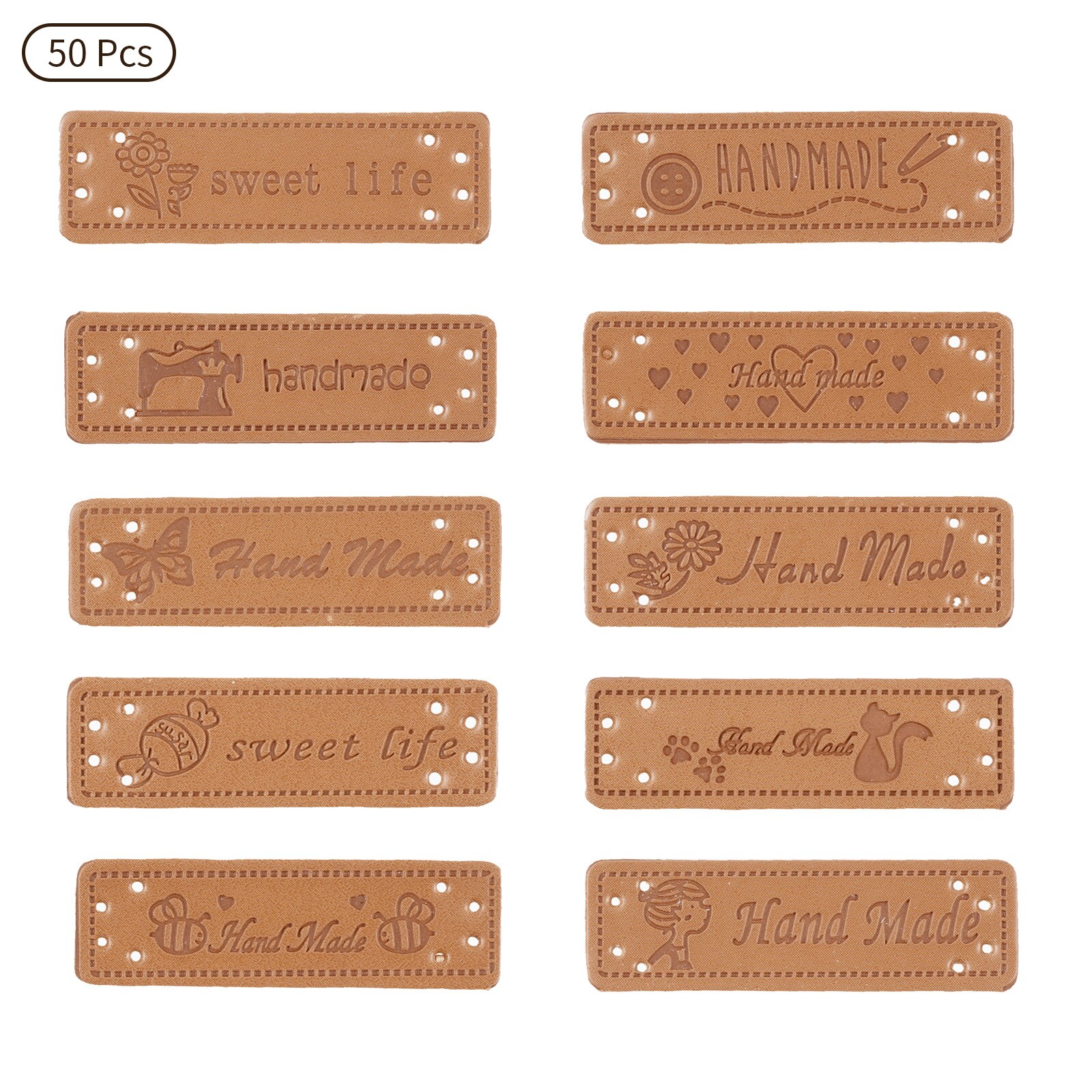 50Pc Applique Stof Voor Kleding Decor Naaien Pu Lederen Patches Jas Jeans Badges Print Labels Diy Kledingstuk Naaien accessorie: Default Title