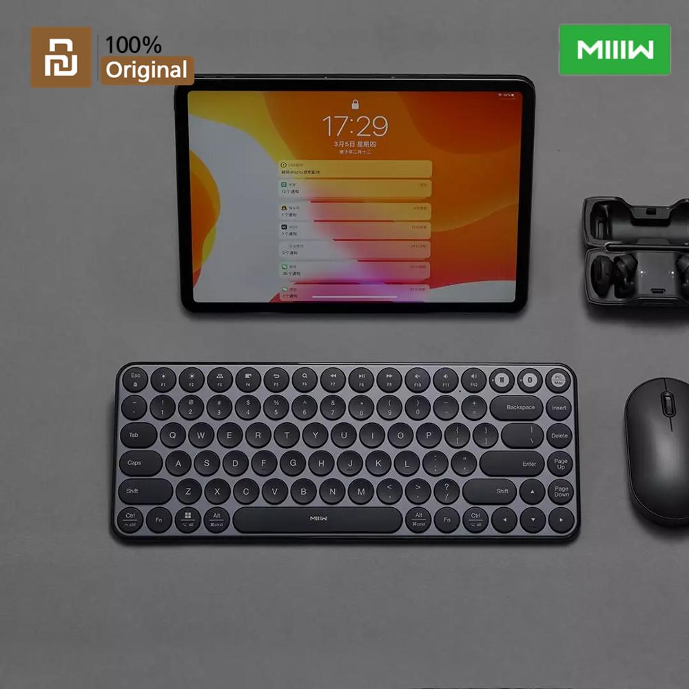Voor Xiaomi Laptop Toetsenbord Miiiw Draadloze Bluetooth Toetsenbord Dual Mode 85 Keys Mini Teclado 2.4 Ghz Voor Tablet Gaming Toetsenbord