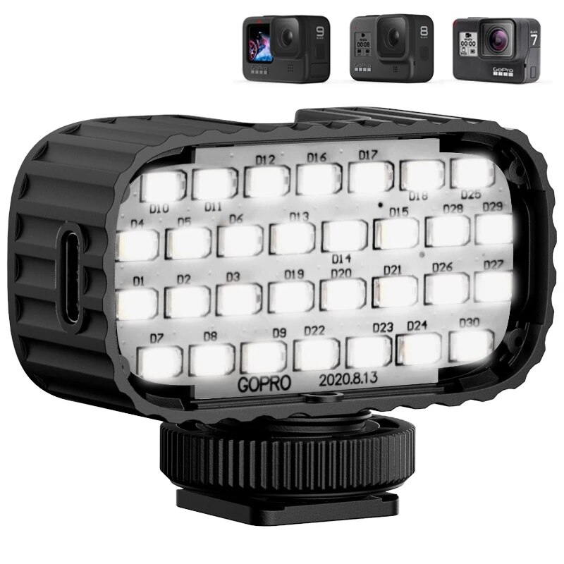 Ulanzi – Mini lampe vidéo LED VL30, avec diffuseur doux, lumière sur caméra Gopro 9 8 7 6 5 4 Vlog pour Smartphone