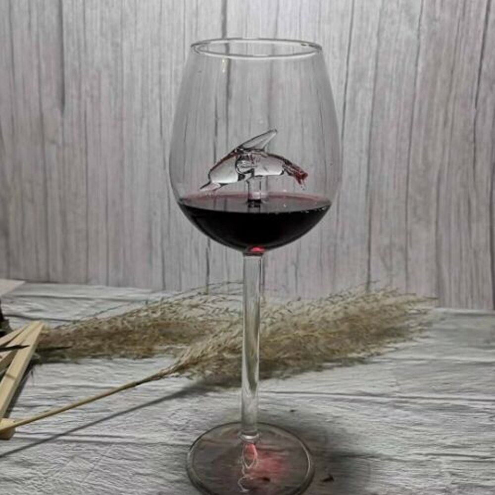 Haai Wijnglas Beker Whisky Glas Diner Versieren Kristal Voor Party Fluiten Glas Cups Keuken Drinken Gereedschap: Dolphin 21cm
