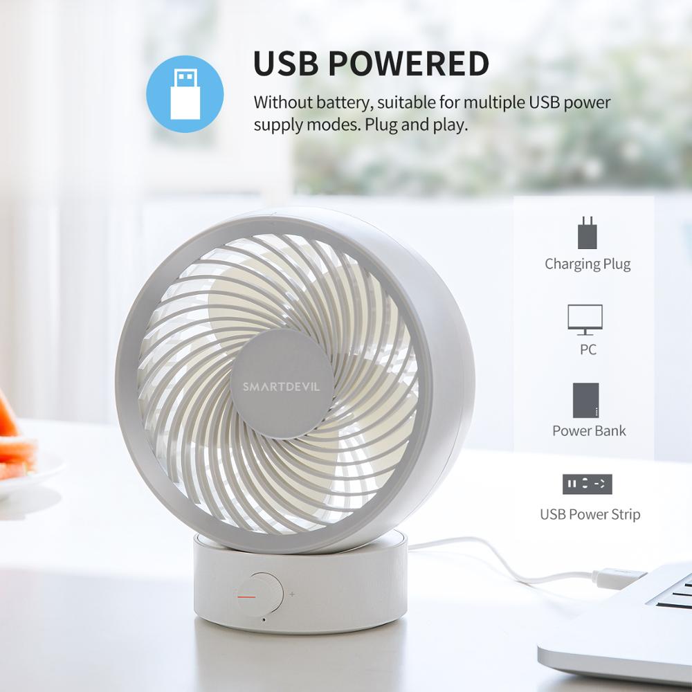 Smartdevil usb skrivbordsfläkt liten personlig bordsfläkt med stark vind tyst drift bärbar minifläkt för kontorsrum