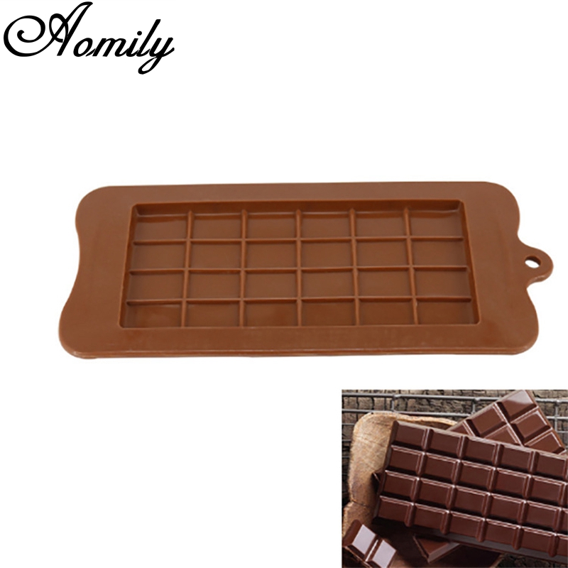 Aomily 24 Gaten Klassieke Vierkante Siliconen Chocolade Candy Fondant Keuken Mould Silicone Chocolade Cookies Cake DIY Mold