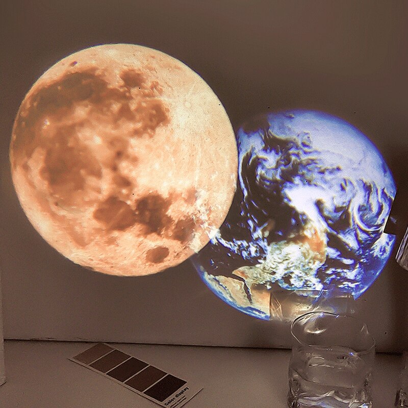 Lámpara de proyección de planetas, proyector de luz de Luna, tierra, Galaxia, hojas de luz, luz de fondo, accesorios para Fotos de , 8 Uds.