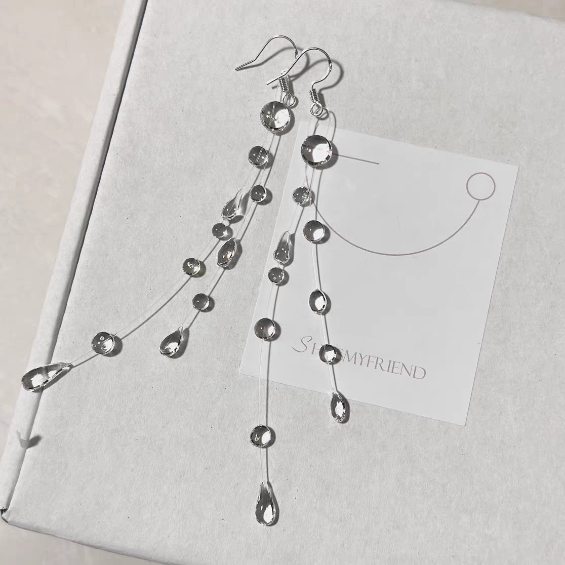 Handmade Dew Rain Earrings Bracelet Necklace Jwelry Set for Women Teen Girls Mom Crystal Wedding Party Jewelry for Her