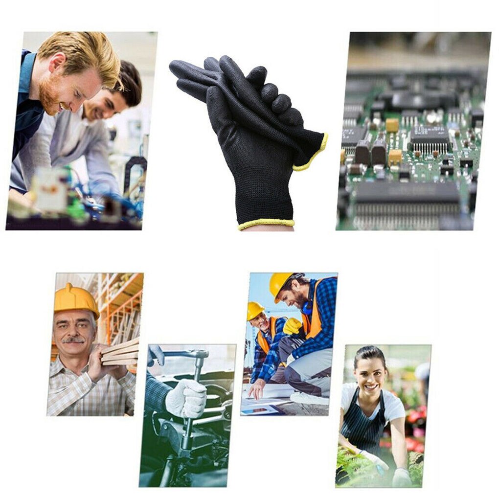 Precision Work Gloves Hand Protection Anti-static Nylon PU Coating Flexible Gloves