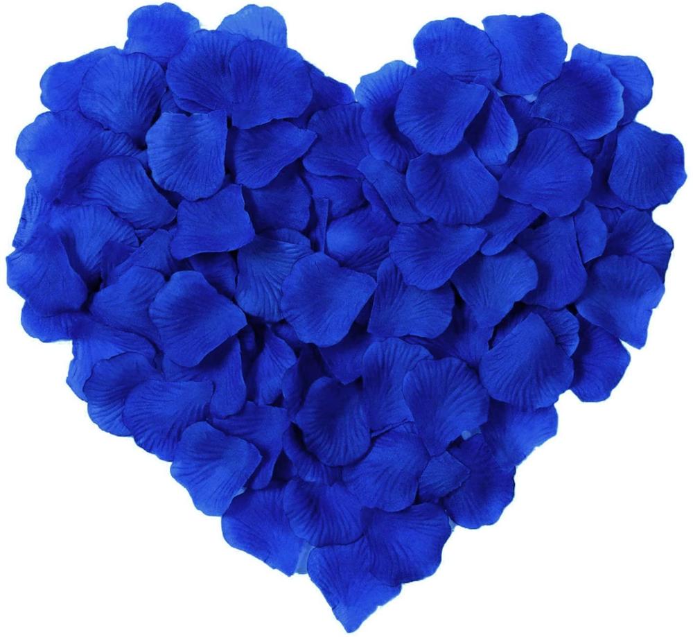 Pétalos de rosa de 1000 Uds., pétalo de seda roja, flor para boda, decoración para de noche romántica y decoración para eventos y fiestas de San Valentín: 1000pcs blue