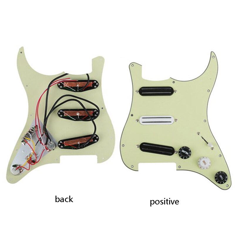 SSS 11 Hole Strat Electric Guitar Loaded Pickguard Prewired Scratch Plate with 3 Dual Rail Humbucker Pickup