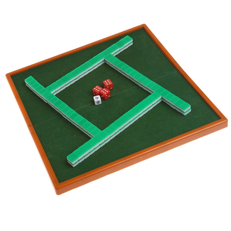 Tragbare Mini 144 Mahjong Set Mah jong Tisch Traditionellen Spiel Reise Faltbare M89C