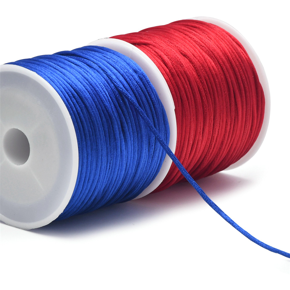 Cordón de cola de rata satinada para manualidades de 1,5 mm de nailon para nudo chino, macramé, adornos, fabricación de joyas, 24 yardas
