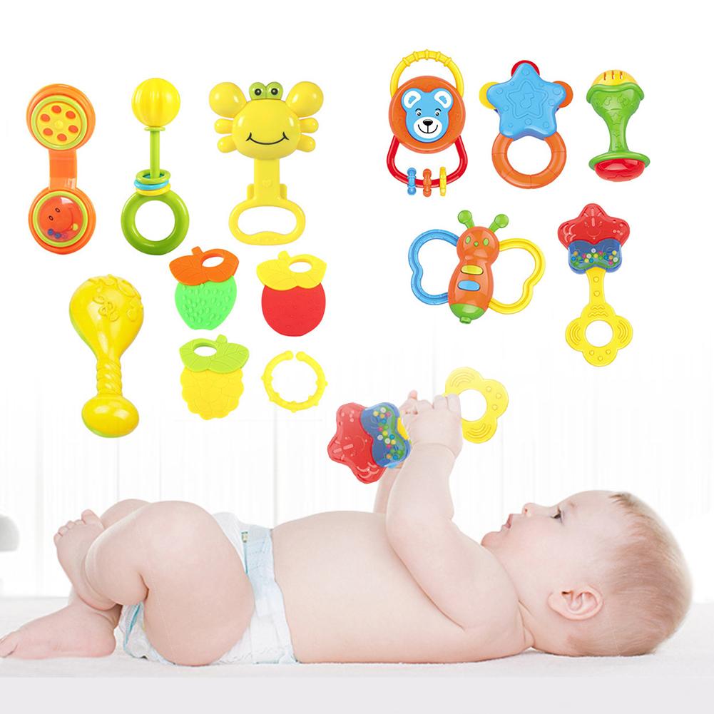 Baby Cartoon Hand Jingle Musical Developmental Speelgoed Bed Klokken Voor Kinderen Ring Rammelaars Bijtring Speelgoed Voor Kinderen 5/8 stuks