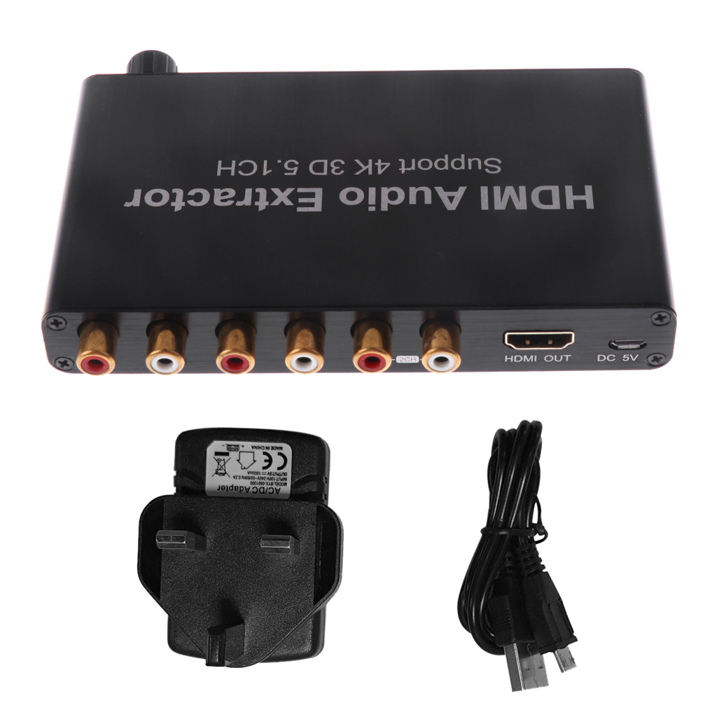 Fits UK Power HDMI 5.1 Channel Audio Extractor Supports Dolby Analog Audios