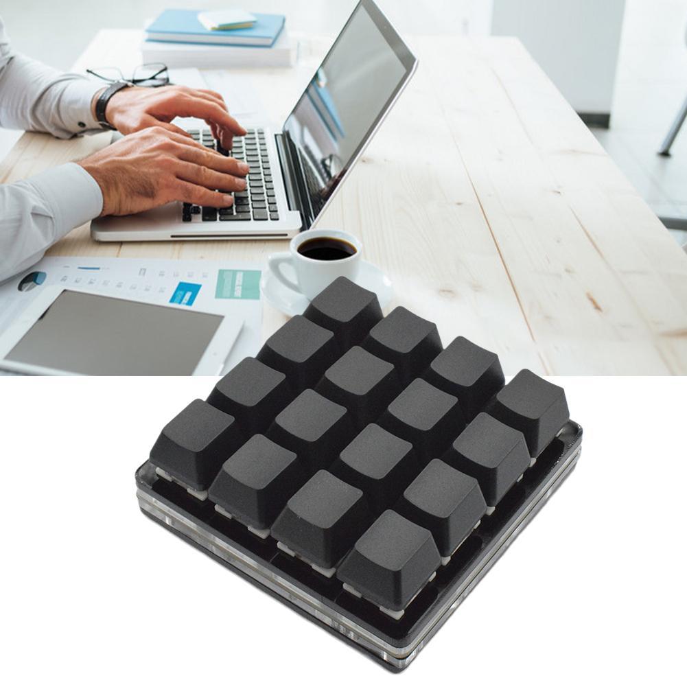 16 taster sort tastatur mekanisk tastatur brugerdefinerede genvejstaster programmerbar hardware makro automatisk klik tastatur