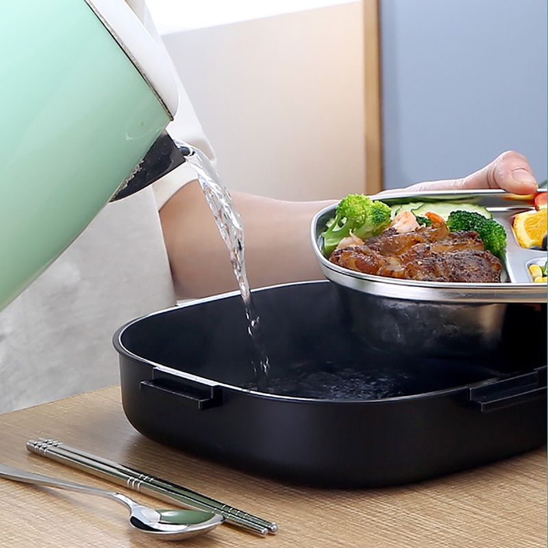 MICCK Stainless Steel Lunch Box For Kid Heated Lunch Box Kitchen Accessories Bento Box Meal Prep Food Container Storage