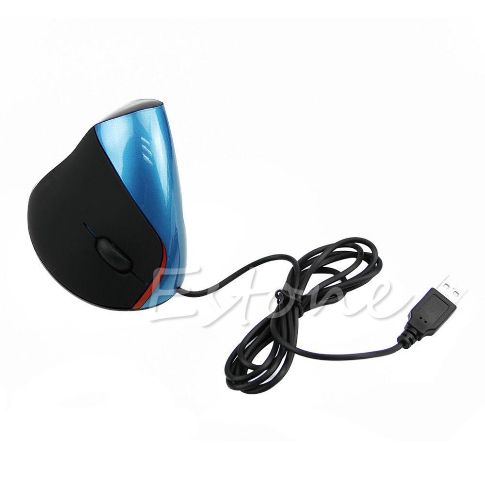 Pionowa optyczna mysz USB ergonomiczna konstrukcja uzdrawianie nadgarstka na komputer PC Laptop: Blue