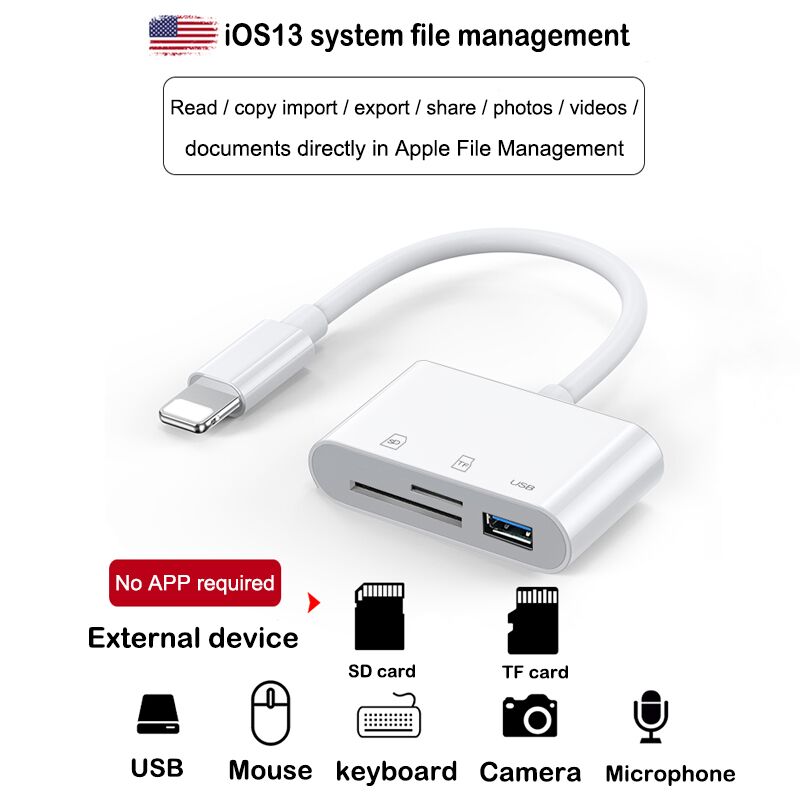 lightning hub to SD Card Reader Micro SD OTG Smart Camera Card Reader USB3.0 charging interface multi memor For multimemory stic