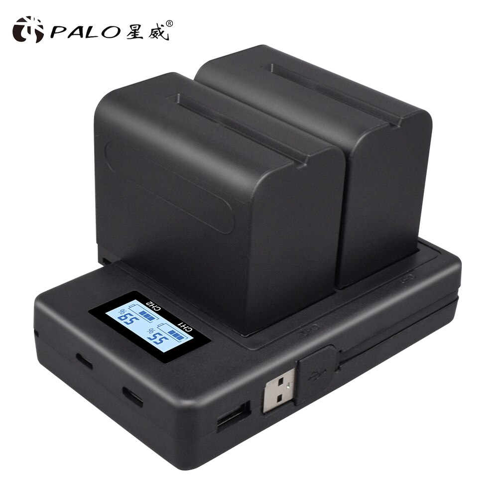 PALO Digitale batterie ladegerät schnelle Clever ladung LCD Bildschirm Anzeige usb batterie ladegerät Für Sony NP-F570 F770 F930 F950 F960 f970